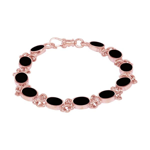 Rose Gold Whitby Jet Bracelet