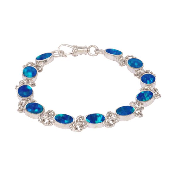 Silver Opalite Cobalt Blue Bracelet