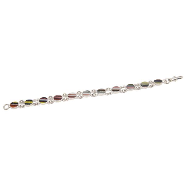 Silver Fordite Bracelet