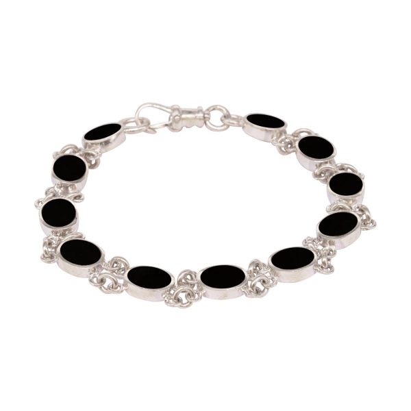 Silver Whitby Jet Bracelet