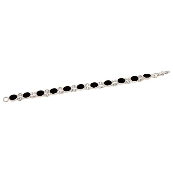 Silver Whitby Jet Bracelet