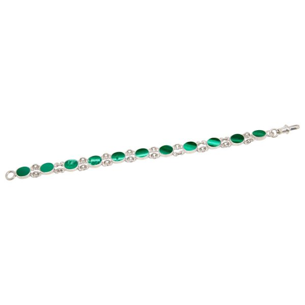 White Gold Malachite Bracelet