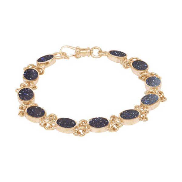 Yellow Gold Blue Goldstone Bracelet