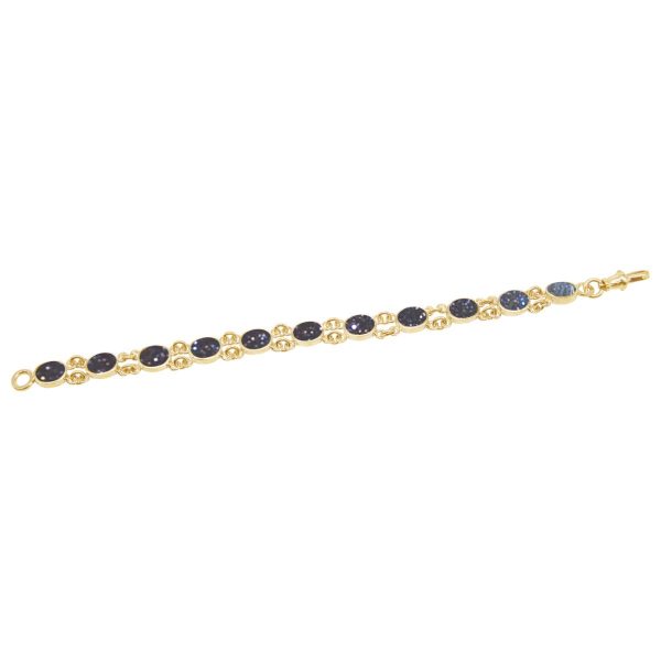 Yellow Gold Blue Goldstone Bracelet