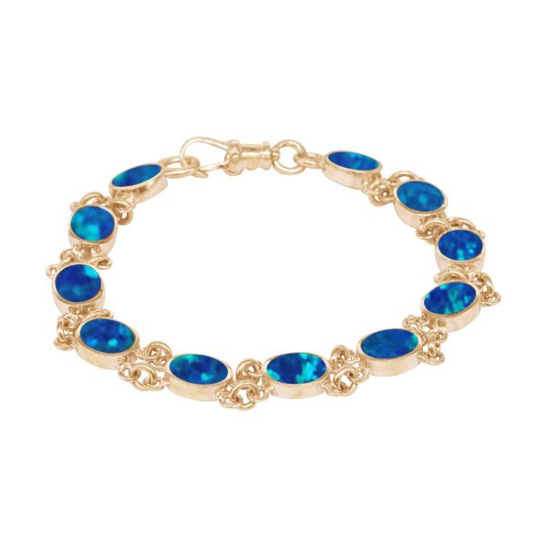 Yellow Gold Opalite Cobalt Blue Bracelet