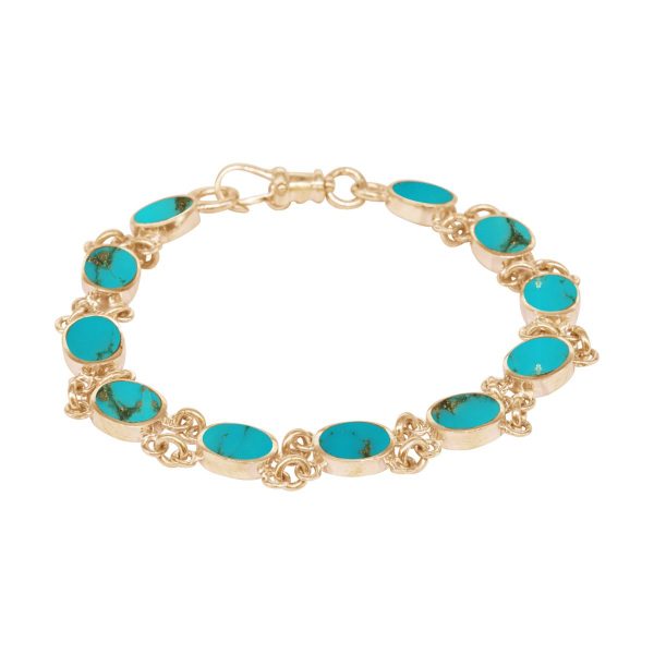 Yellow Gold Turquoise Bracelet