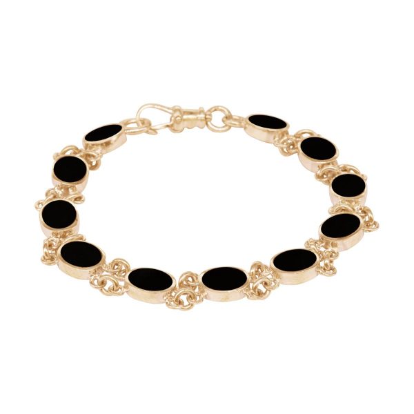 Yellow Gold Whitby Jet Bracelet