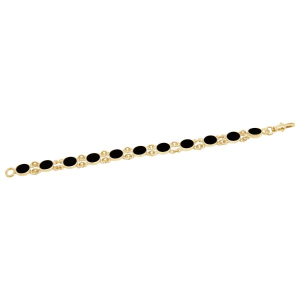 Yellow Gold Whitby Jet Bracelet