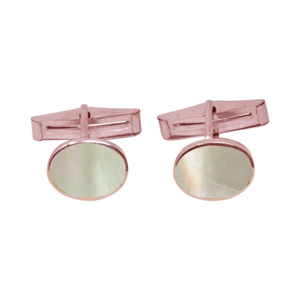 Rose Gold Mother of Pearl Oval Cufflinks