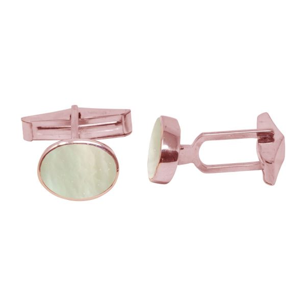 Rose Gold Mother of Pearl Oval Cufflinks