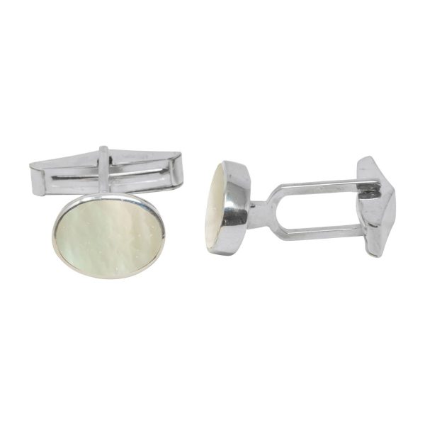 Silver Mother of Pearl Oval Cufflinks