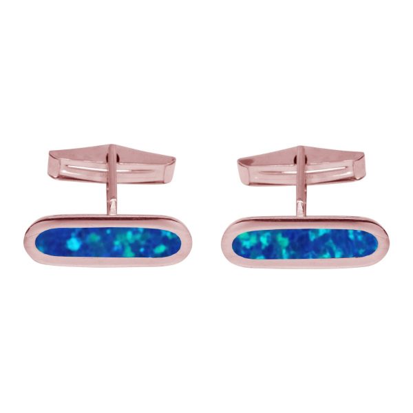 Rose Gold Cobalt Blue Cufflinks