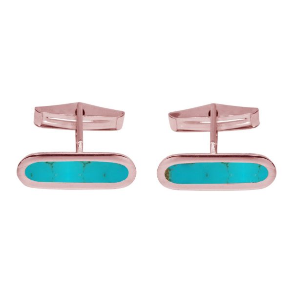 Rose Gold Turquoise Cufflinks