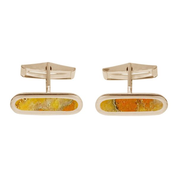 Yellow Gold Bumblebee Jasper Cufflinks