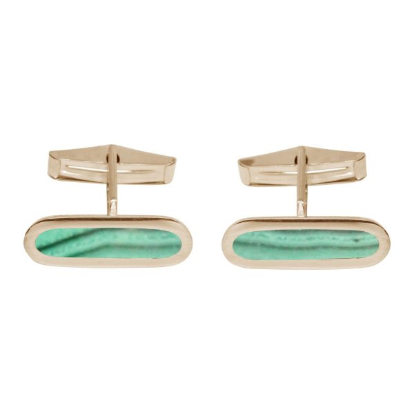 Yellow Gold Malachite Cufflinks