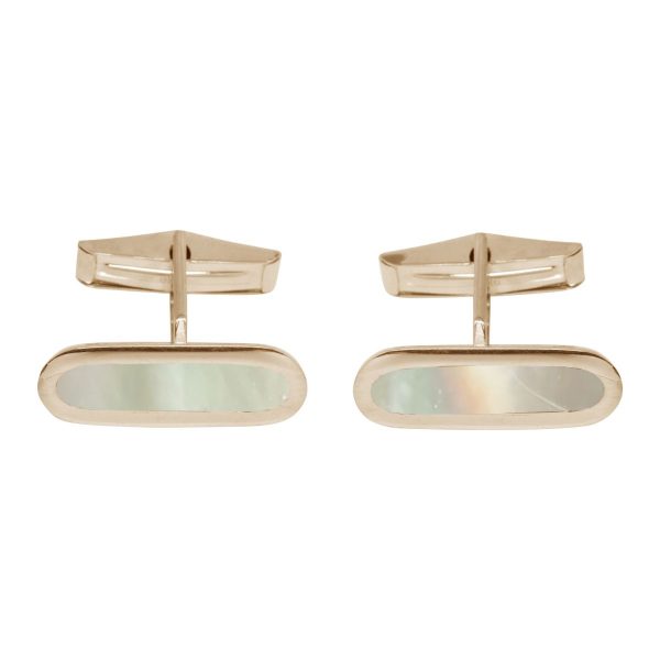 Yellow Gold Mother of Pearl Cufflinks