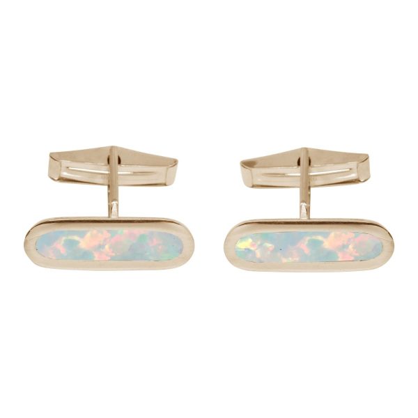 Yellow Gold Opalite Sun Ice Cufflinks