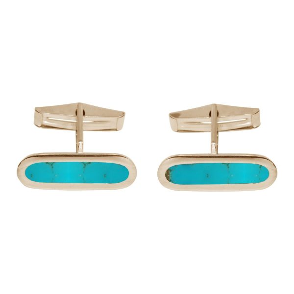 Yellow Gold Turquoise Cufflinks