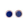 Rose Gold Lapis Round Stud Earrings