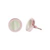 Rose Gold Mother of Pearl Round Stud Earrings