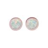 Rose Gold Opalite Round Stud Earrings