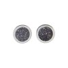 Silver Blue Goldstone Round Stud Earrings