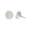 Silver Mother of Pearl Round Stud Earrings