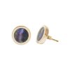 Gold Blue John Round Stud Earrings