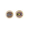 Gold Fordite Round Stud Earrings