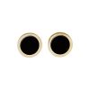 Gold Whitby Jet Round Stud Earrings