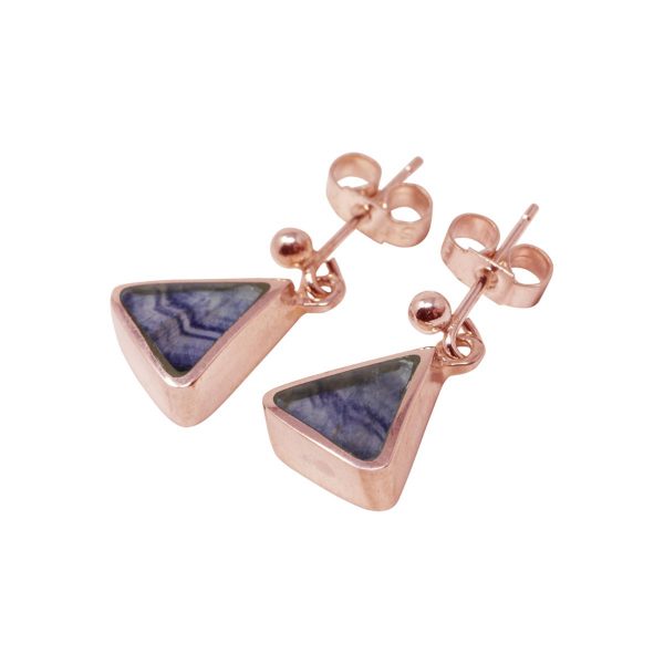 Rose Gold Blue John Drop Earrings