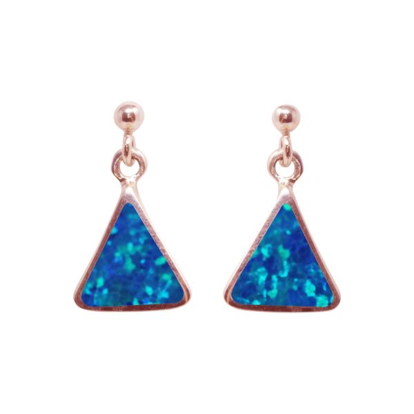 Rose Gold Opalite Cobalt Blue Drop Earrings