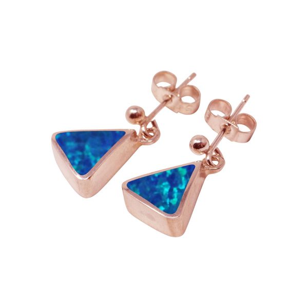 Rose Gold Opalite Cobalt Blue Drop Earrings