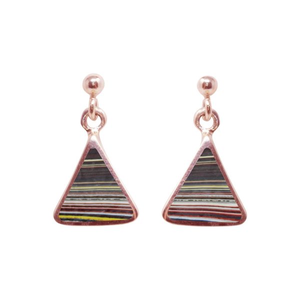 Rose Gold Fordite Drop Earrings