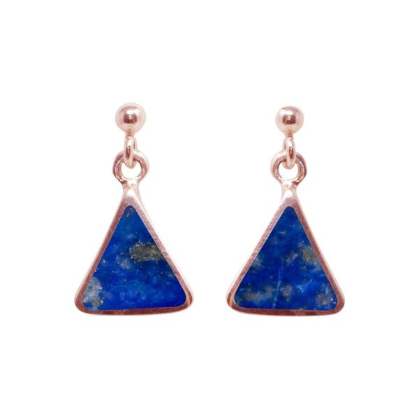 Rose Gold Lapis Drop Earrings