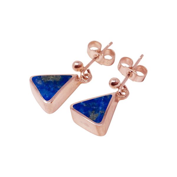 Rose Gold Lapis Drop Earrings