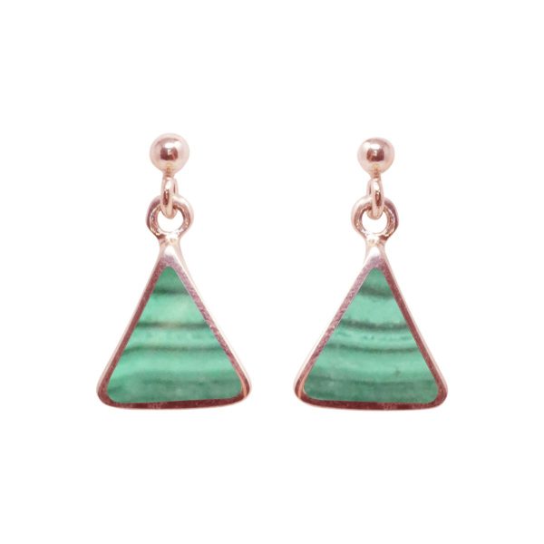 Rose Gold Malachite Drop Earrings