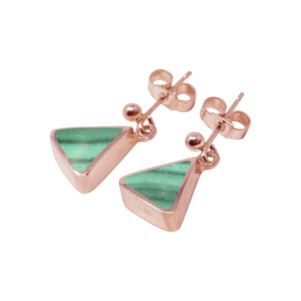 Rose Gold Malachite Drop Earrings