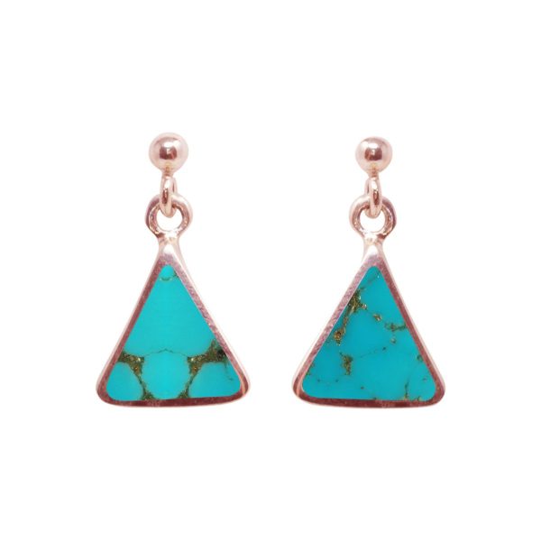 Rose Gold Turquoise Drop Earrings