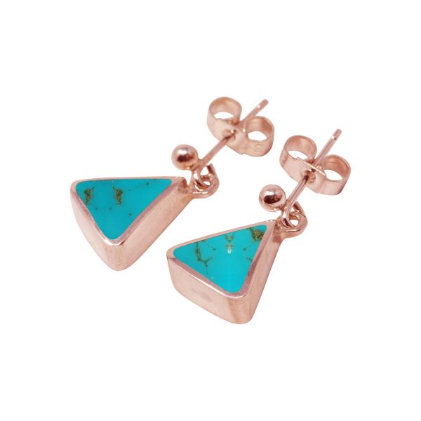 Rose Gold Turquoise Drop Earrings