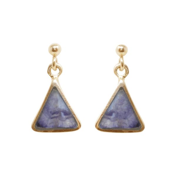 Gold Blue John Drop Earrings