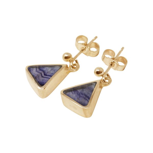 Gold Blue John Drop Earrings