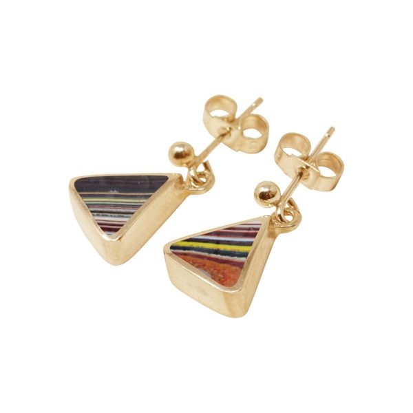 Gold Fordite Drop Earrings