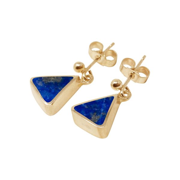 Gold Lapis Drop Earrings