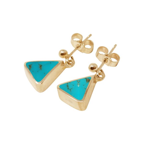 Gold Turquoise Drop Earrings