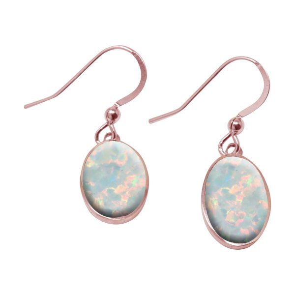 Rose Gold Opalite Oval Drop Earrings