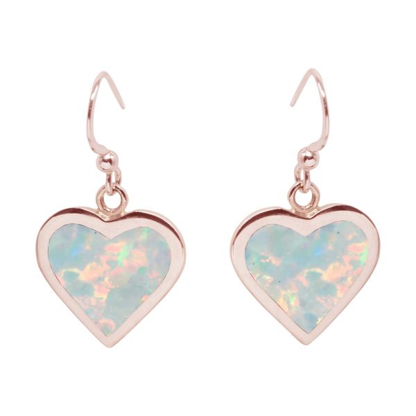 Rose Gold Opalite Heart Drop Earrings