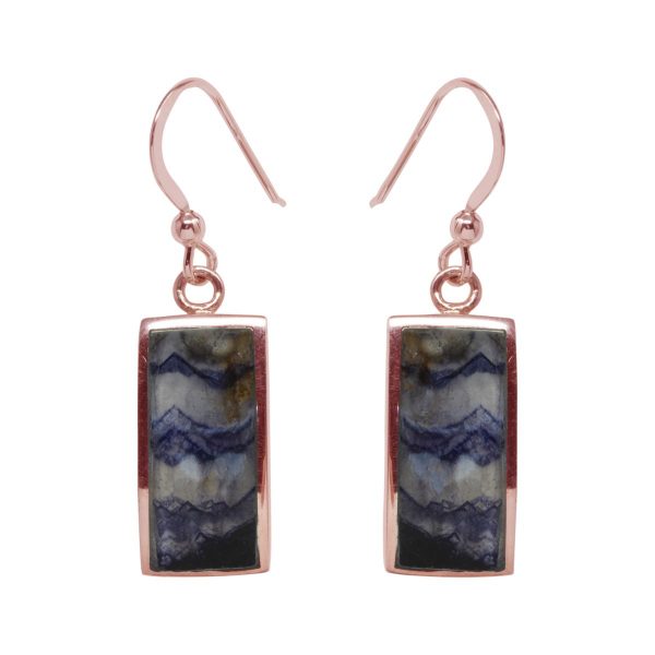 Rose Gold Blue John Drop Earrings