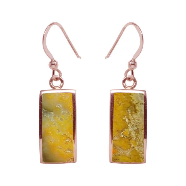 Rose Gold Bumblebee Jasper Drop Earrings