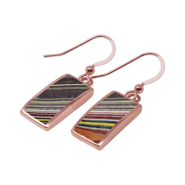 Rose Gold Fordite Drop Earrings